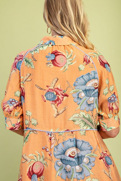 Kara Button Front Mini Dress