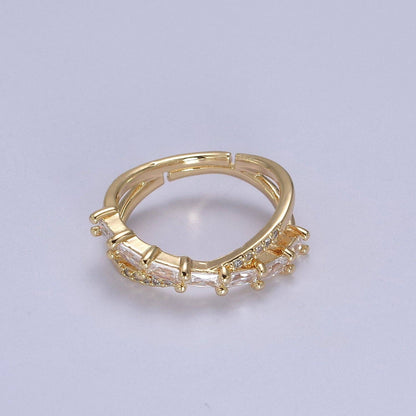 16K Gold Filled Stacking Double Band Adjustable Ring