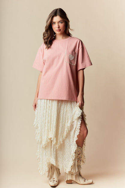 Ada Bow Oversized Pocket T-Shirt