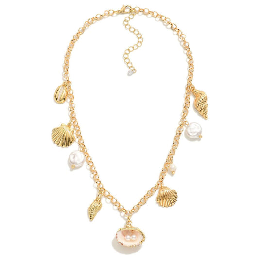 Life is an Oyster Shell Charm Necklace