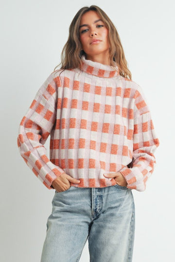 Fall Check Turtle Neck