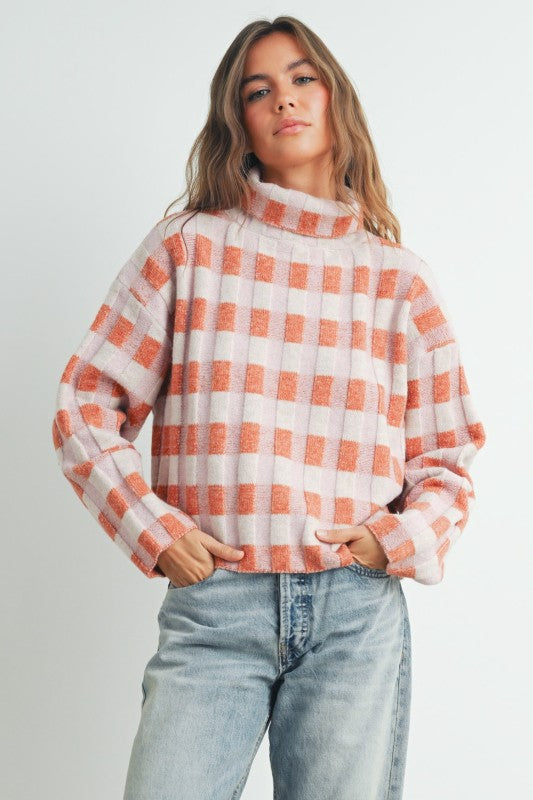 Fall Check Turtle Neck