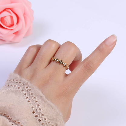 Dainty Gold Bubble Adjustable Ring