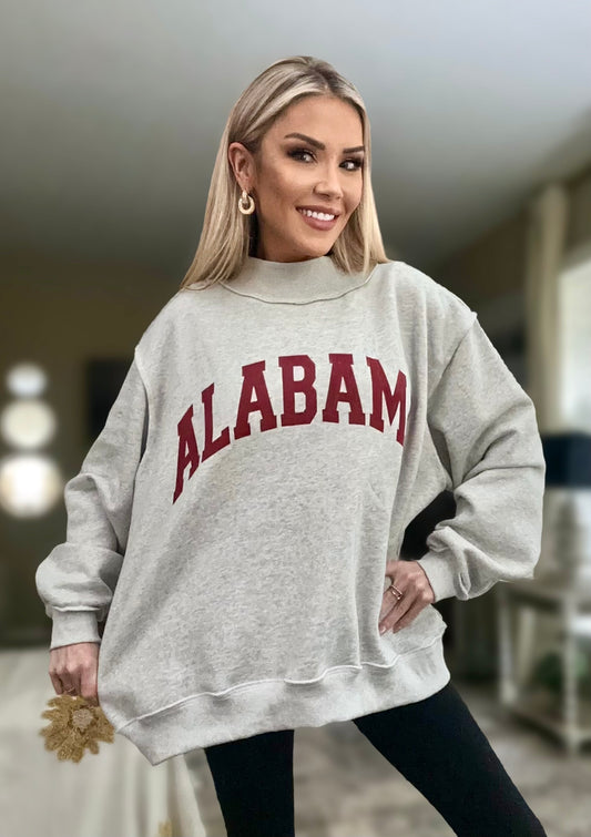 AL & Alabama Print Reversible Mockneck