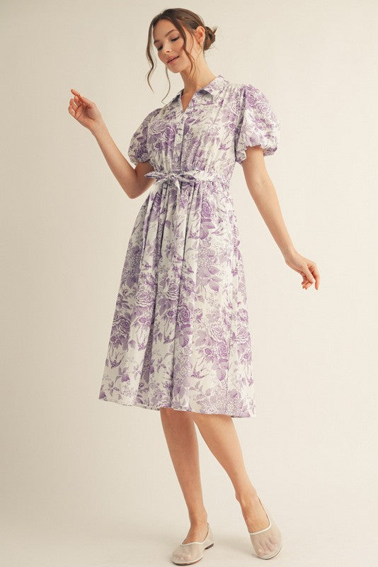 Paris In The Spring Midi Dress