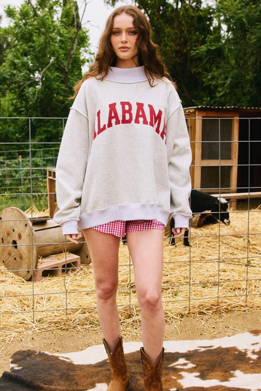 Bama & Alabama Print Reversible Mockneck