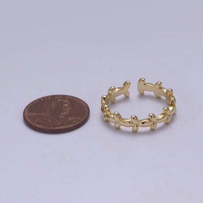 Dainty Gold Bubble Adjustable Ring