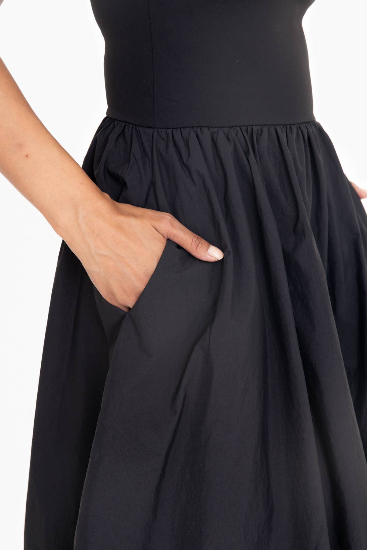 Strapless Flared Midi Dress