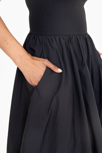 Strapless Flared Midi Dress