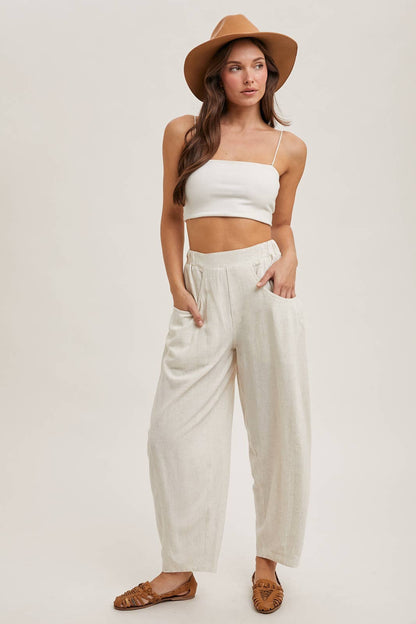 RELAXED BARREL PANTS WITH POCKETS