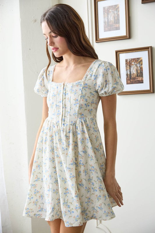Tinlee Knee Length Dress in Blue
