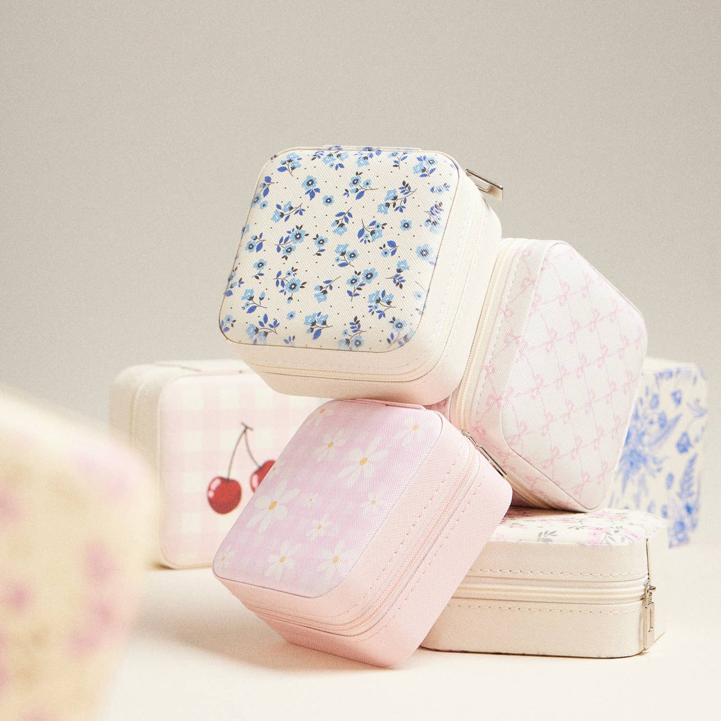 Pink Flower Jewelry Box -Travel Size