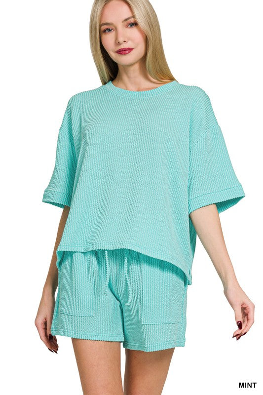 Calista Mint Shorts Set