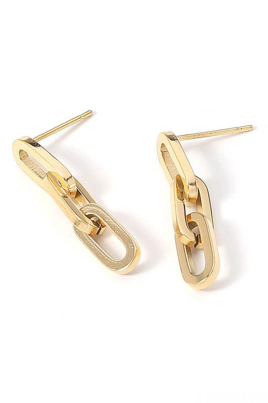 Gold Link Earrings