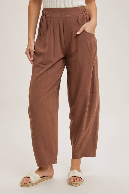 RELAXED BARREL PANTS WITH POCKETS