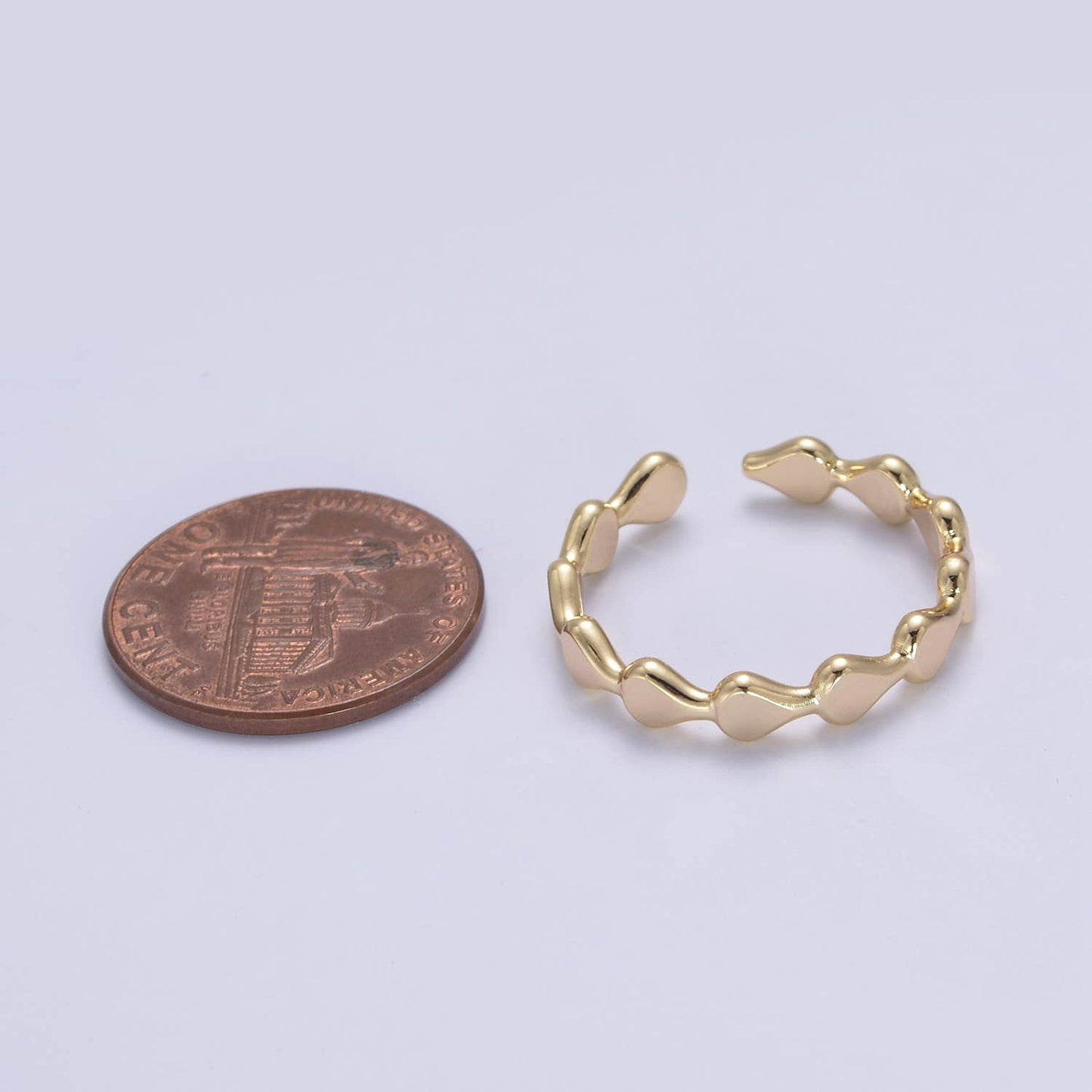 Gold Geometric Oval Stacking Ring