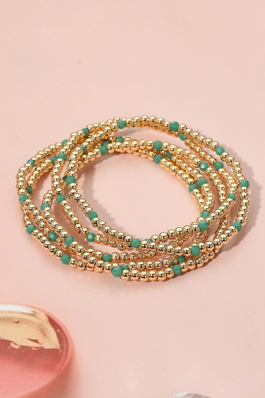 Skinny Beaded Stretch Bracelet