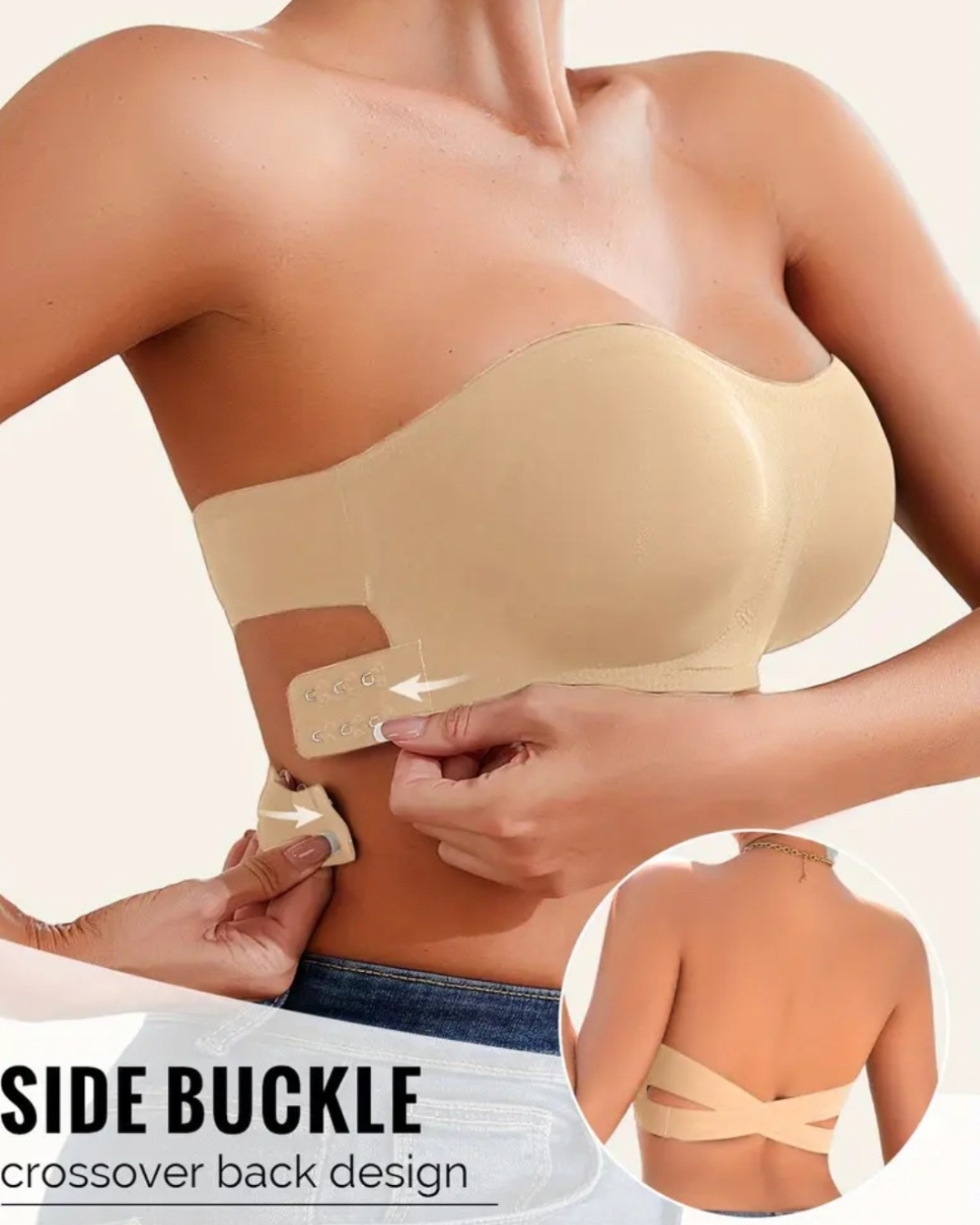 Strapless Bandeau Non-Slip Grip Bra