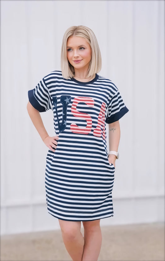 USA Navy T-Shirt Dress
