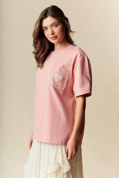 Ada Bow Oversized Pocket T-Shirt