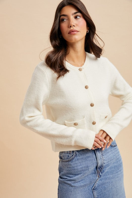Knitted Cardigan With Double Pockets