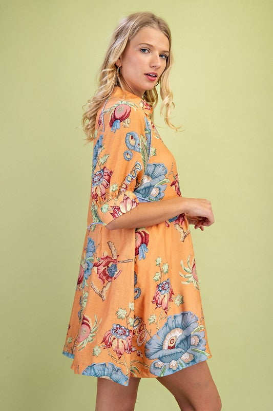 Kara Button Front Mini Dress