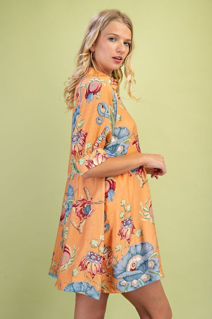 Kara Button Front Mini Dress
