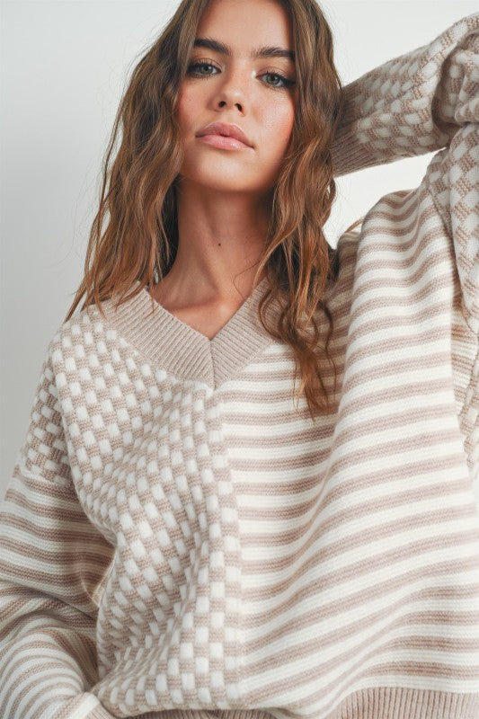 Frenchy Checker Pattern Sweater