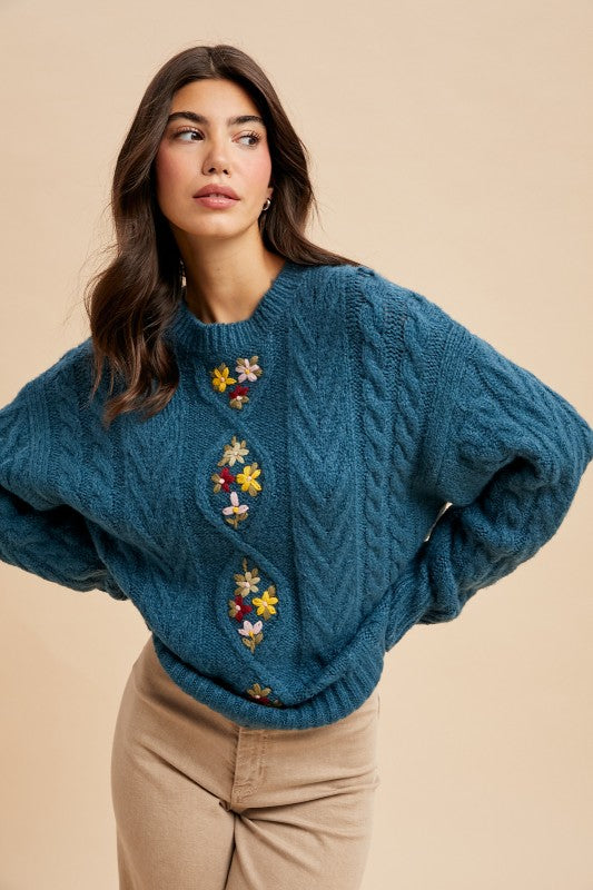 Flower Embroidery Sweater