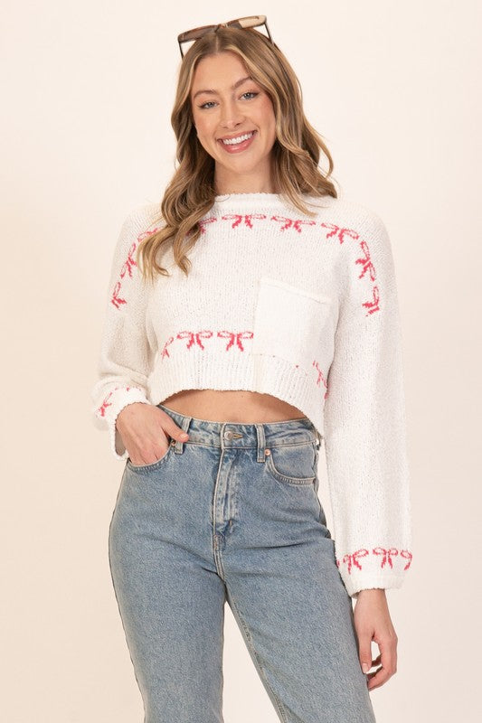 Bow Cropped Sweater