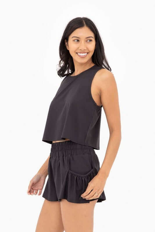 Snapflair Athletic Tank in Black