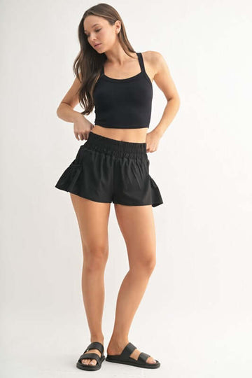 Chic Breeze Athletic Shorts in Black