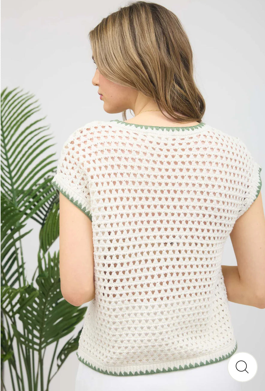 Hanlee Crotchet Flower Top