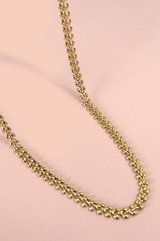 Non-Tarnish Leaf Chain Necklace