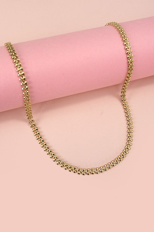 Non-Tarnish Leaf Chain Necklace