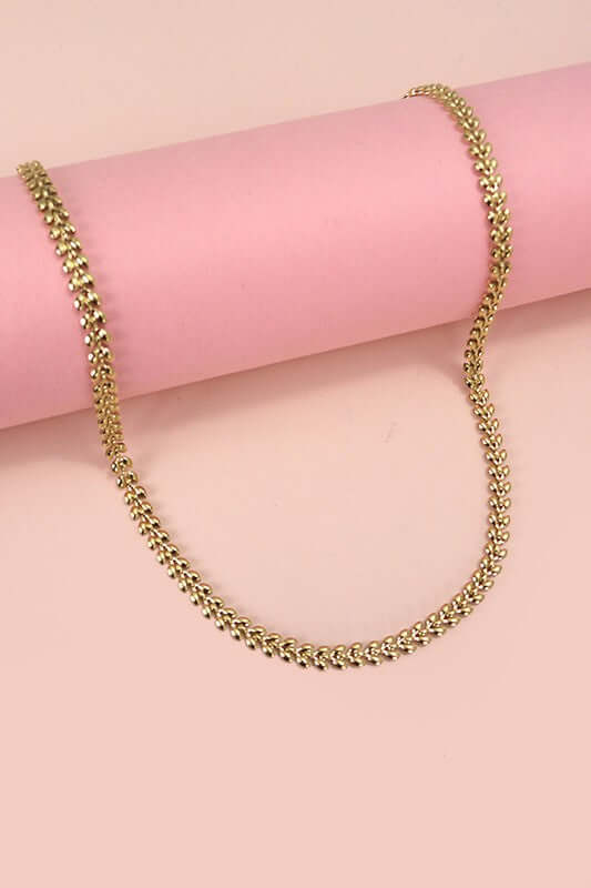 Non-Tarnish Leaf Chain Necklace
