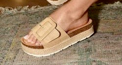 Nadia Natural Raffia Wedge Sandals