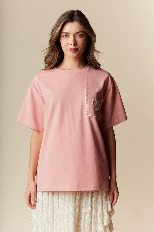 Ada Bow Oversized Pocket T-Shirt
