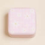 Pink Daisy Print Jewelry Box -Travel Size