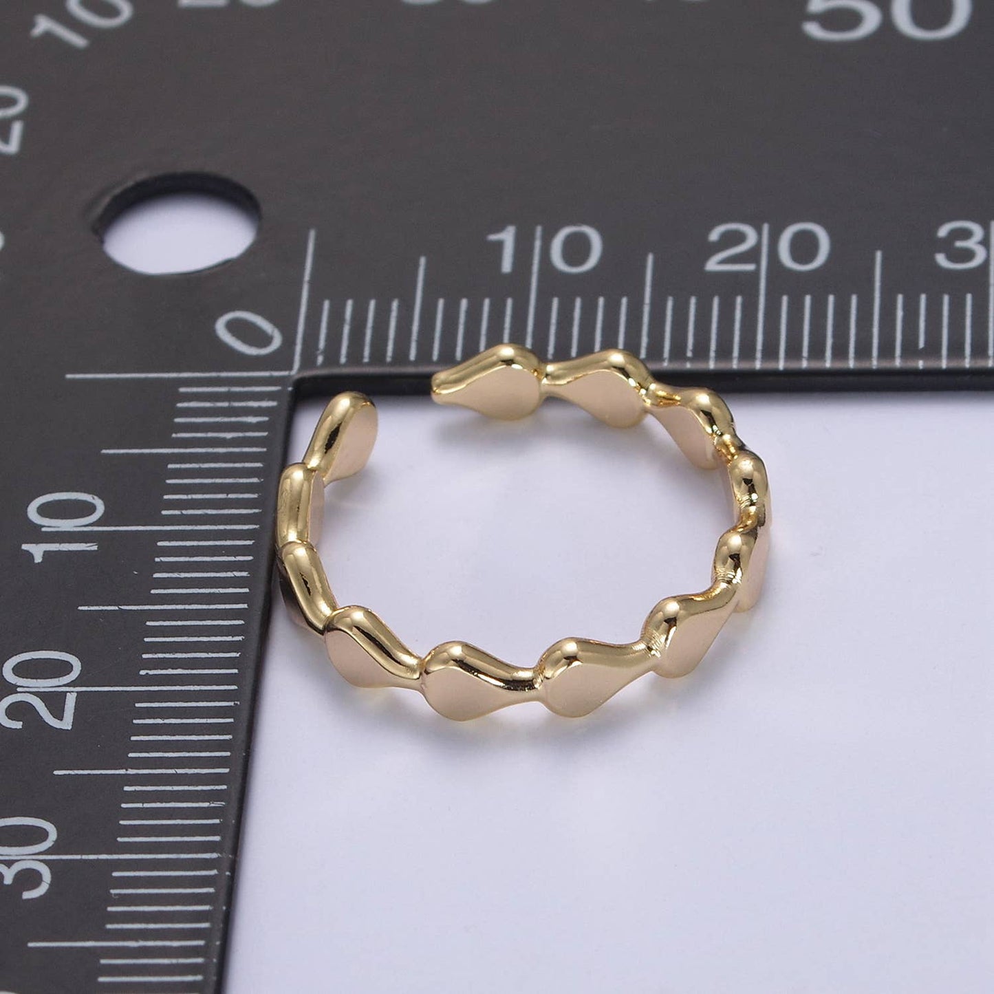 Gold Geometric Oval Stacking Ring
