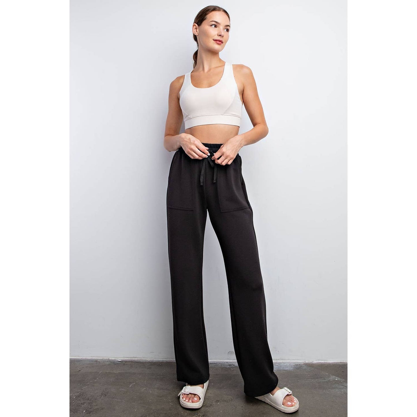 MODAL POLY SPAN STRAIGHT LOUNGE PANTS WITH POCKETS (Spanx Air Essentials  Dupe)