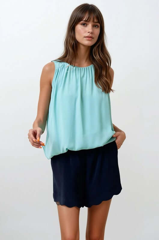 CeCe Shirred Detail Tank