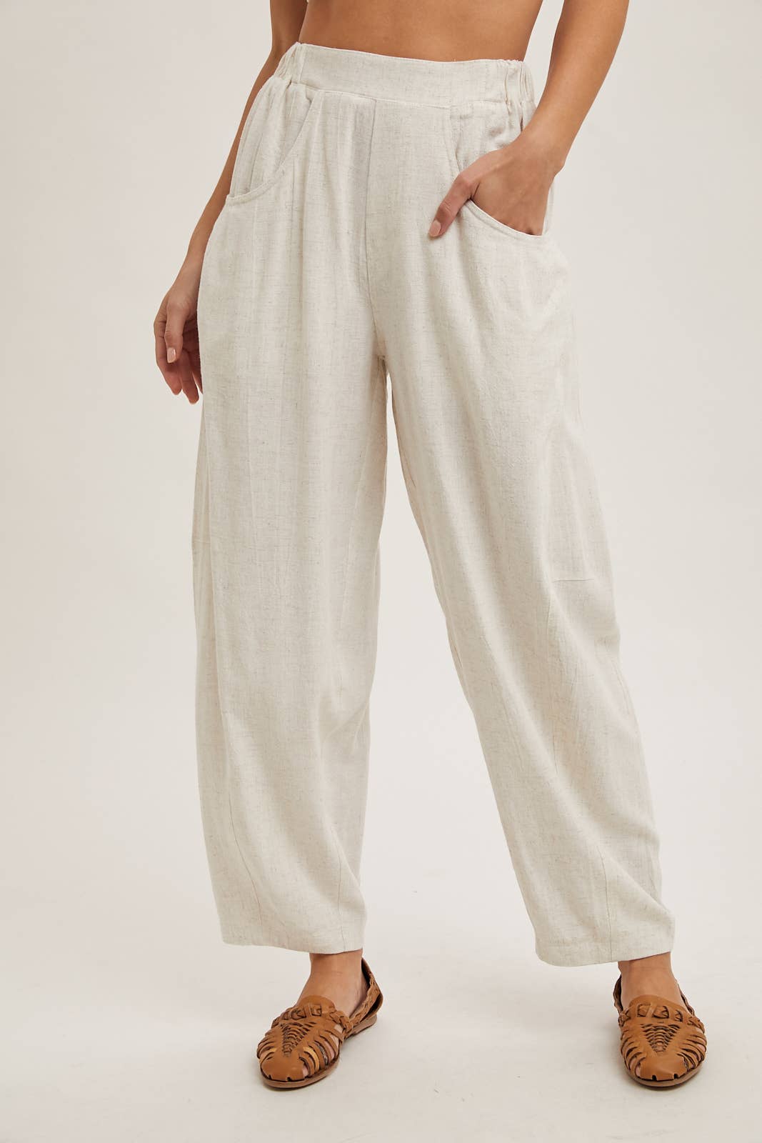 RELAXED BARREL PANTS WITH POCKETS