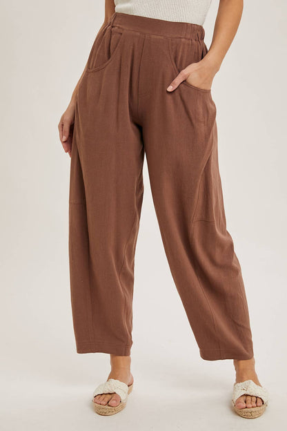 RELAXED BARREL PANTS WITH POCKETS
