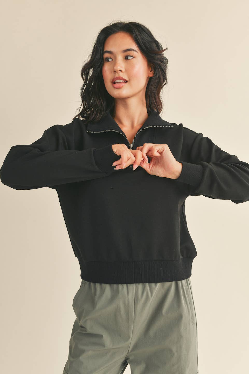 Black Soft Half Zip Pullover (Spanx Air Essentials Dupe) – Lake City  Boutique