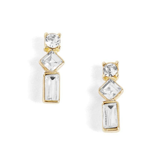 Gold Baguette Drop Stud - Lake City Boutique